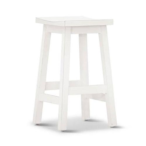 PAPAYA SOLID MANGO WOOD STOOL WHITE - MyChocolateWood
