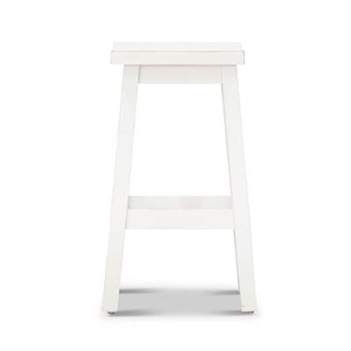PAPAYA SOLID MANGO WOOD STOOL WHITE - MyChocolateWood