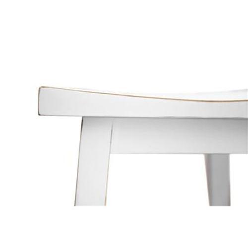 PAPAYA SOLID MANGO WOOD STOOL WHITE - MyChocolateWood