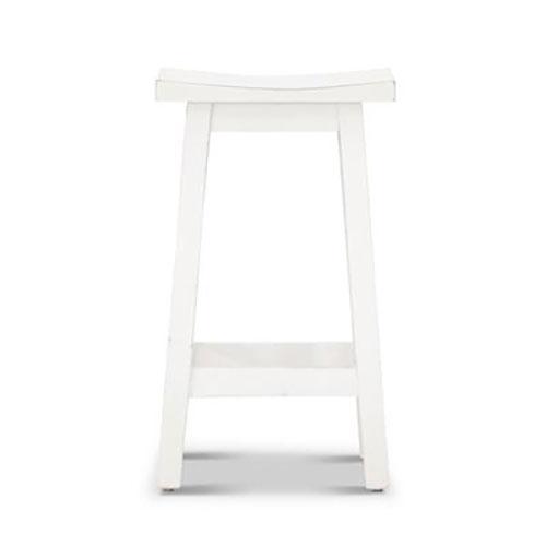 PAPAYA SOLID MANGO WOOD STOOL WHITE - MyChocolateWood