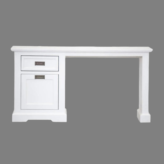 ANIKA SOLID ACACIA WOOD DESK IN VIVID WHITE - MyChocolateWood