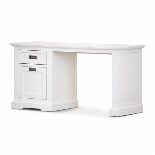 ANIKA SOLID ACACIA WOOD DESK IN VIVID WHITE - MyChocolateWood