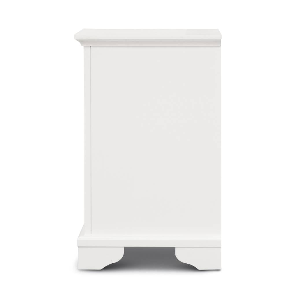 MIRIBELLE 3 DRAWER ACACIA WOOD BEDSIDE TABLES IN WHITE - MyChocolateWood