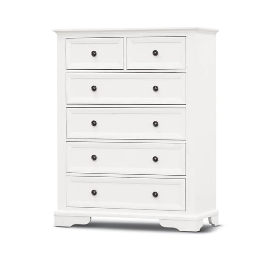 MIRIBELLE ACACIA WOOD 6-DRAWER TALLBOY/ 6 DRAWER CHEST OF DRAWERS - MyChocolateWood