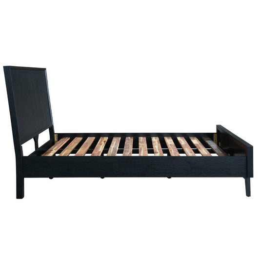 ELIJAH ACACIA WOOD QUEEN BED IN BRUSHED BLACK ACACIA - MyChocolateWood