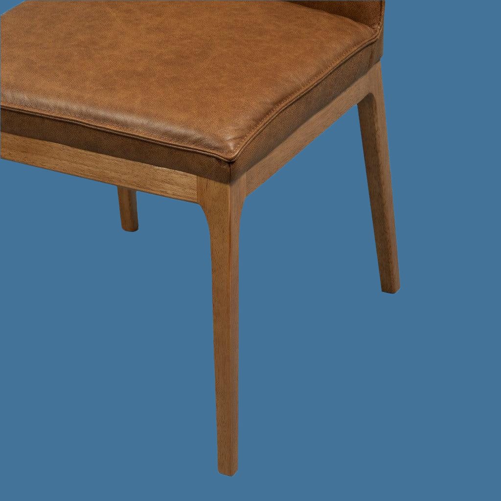 BUNGARRA BUFFALO LEATHER DINING CHAIR IN TOFFEE - MyChocolateWood