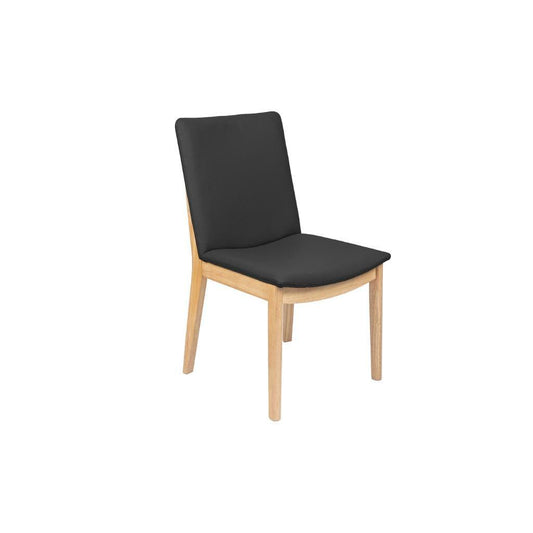 TAMWORTH LEATHER DINING CHAIR - BLACK - MyChocolateWood