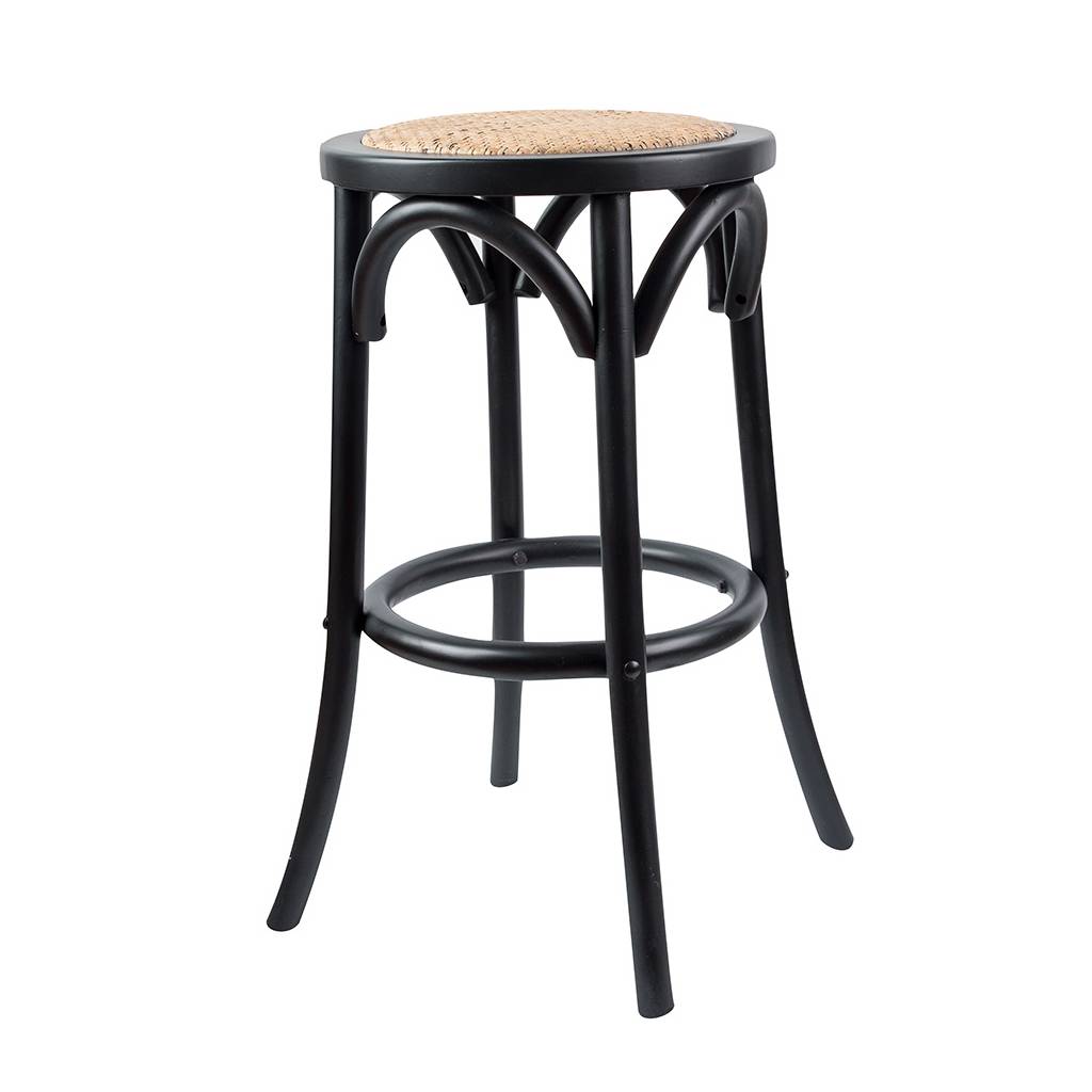 CAFE KITCHEN STOOL IN BLACK 66CM HIGH