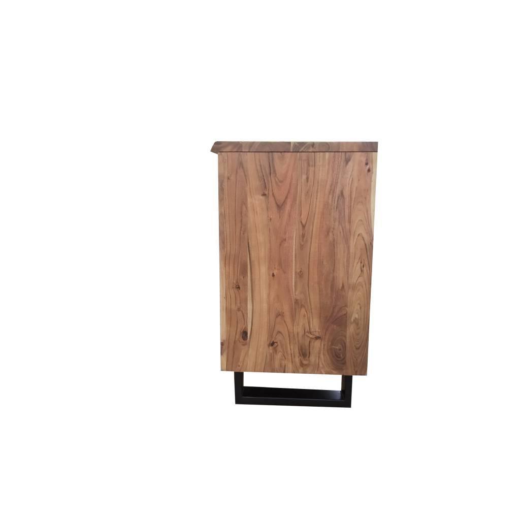 CRISTO SOLID ACACIA TIMBER SIDEBOARD/BUFFET W/METAL LEGS NATURAL 166 CM - MyChocolateWood