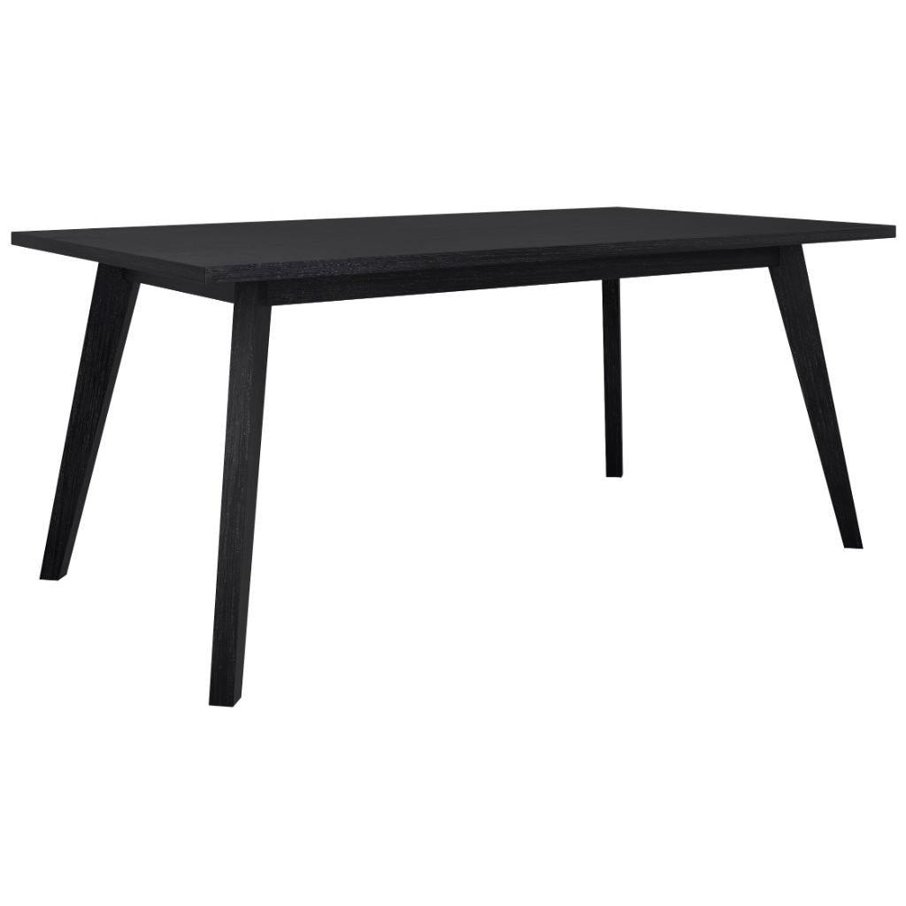 ELIJAH BRUSHED BLACK ACACIA TIMBER 7-PIECE DINING SET 1 TABLE 180CM + 6 DINING CHAIRS