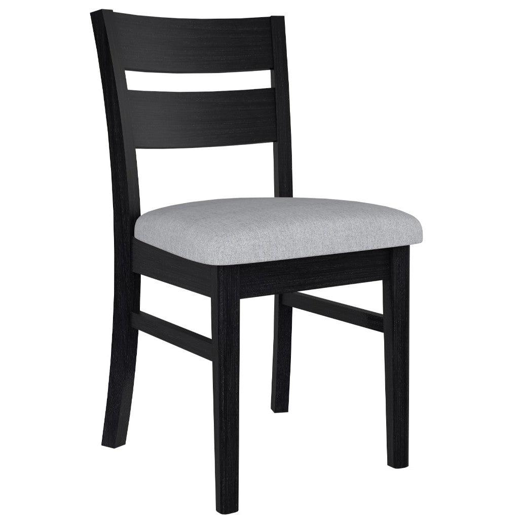 ELIJAH BRUSHED BLACK ACACIA TIMBER 7-PIECE DINING SET 1 TABLE 180CM + 6 DINING CHAIRS