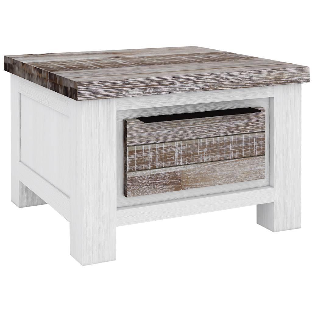 SCARBRO HAMPTONS SOLID ACACIA TIMBER LAMP TABLE WITH 1 DRAW