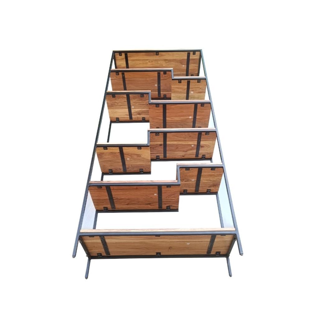 GARBO STYLIST SLIM INDUSTRIAL BOOKCASE/DISPLAY UNIT NATURAL/BLACK - MyChocolateWood
