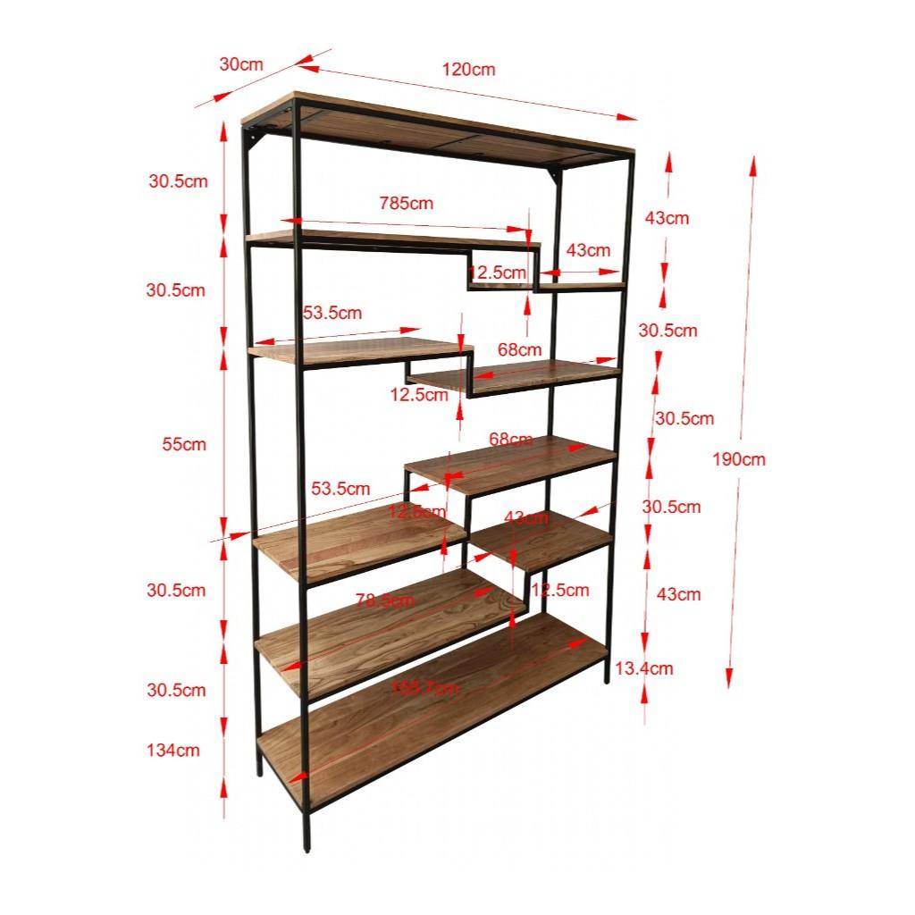 GARBO STYLIST INDUSTRIAL BOOKCASE/DISPLAY UNIT NATURAL/BLACK
