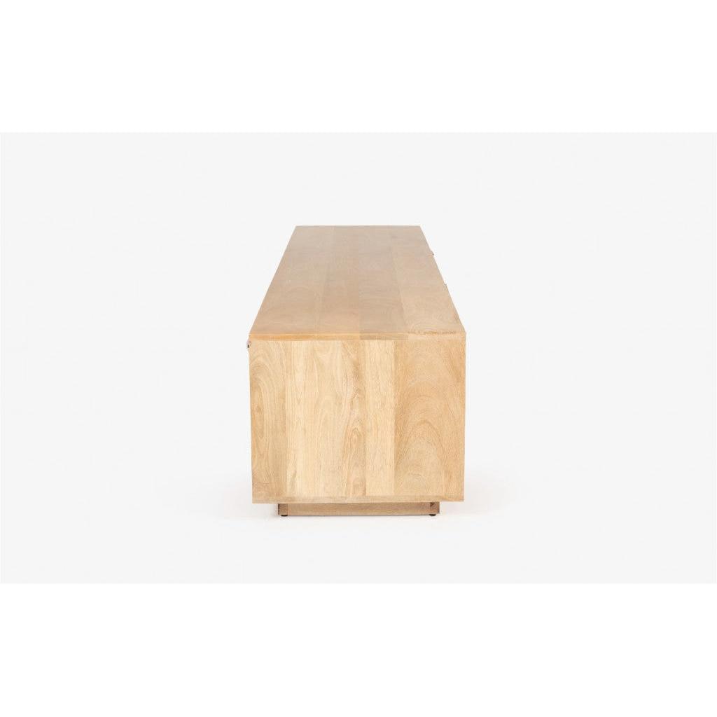 KEREN MANGO WOOD TV UNIT 3 DOORS NATURAL - FLOOR STOCK CLEARANCE - MyChocolateWood