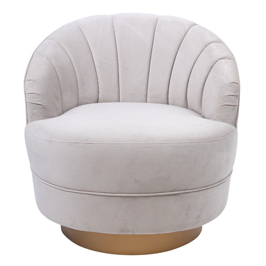 MELISSA FABRIC SWIVEL ARMCHAIR IN PEARL - MyChocolateWood