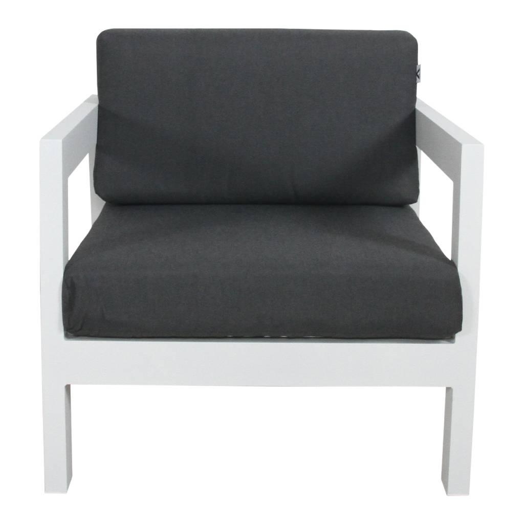 FRITZ OUTDOORS SINGLE SOFA IN WHITE/DARK GREY - MyChocolateWood