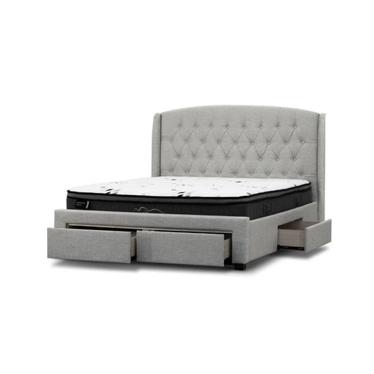 PASCAL HAMPTONS STYLE KING SIZE BED IN STONE - MyChocolateWood