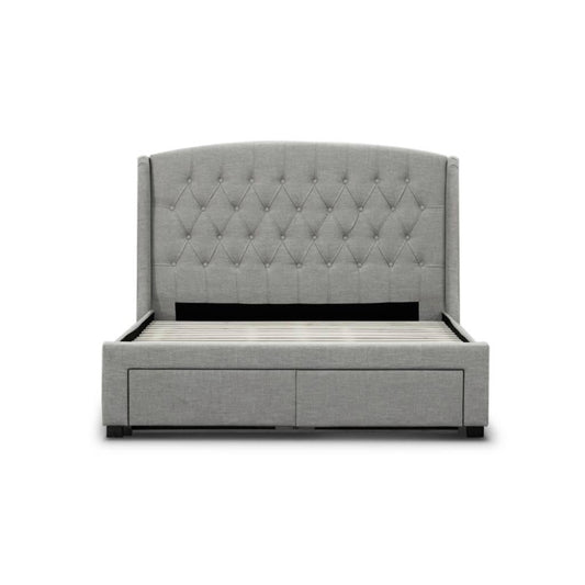 PASCAL HAMPTONS STYLE KING SIZE BED IN STONE - MyChocolateWood