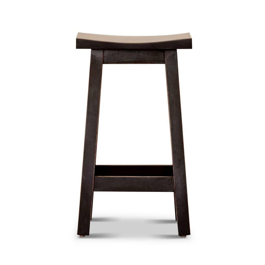 PAPAYA SOLID MANGO WOOD STOOL BLACK - MyChocolateWood