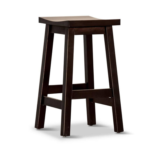 PAPAYA SOLID MANGO WOOD STOOL BLACK - MyChocolateWood