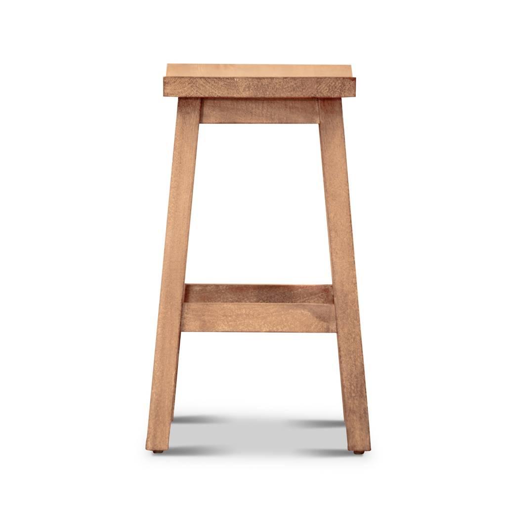 PAPAYA SOLID MANGO WOOD STOOL HONEY WASH - MyChocolateWood