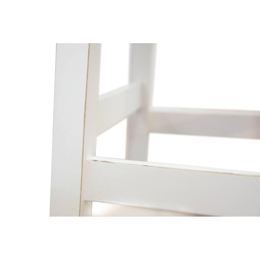 PAPAYA SOLID MANGO WOOD STOOL WHITE BASE & WHITEWASH TOP - MyChocolateWood