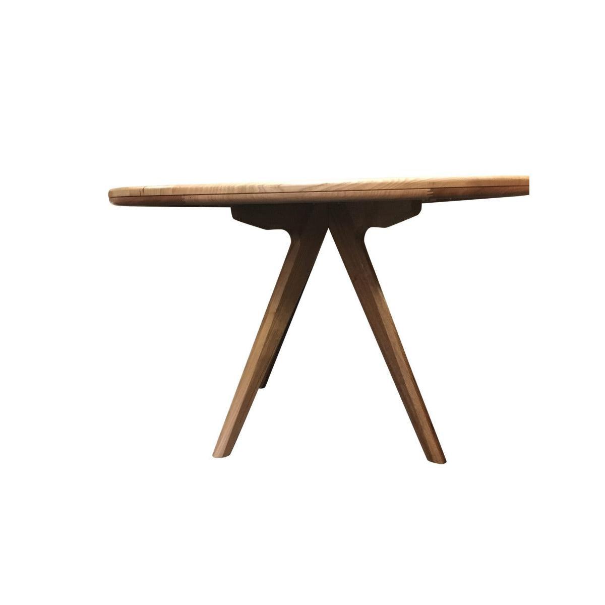 GRANVILLE TASSIE OAK ROUND DINING TABLE 130CM DIAMETER - MyChocolateWood