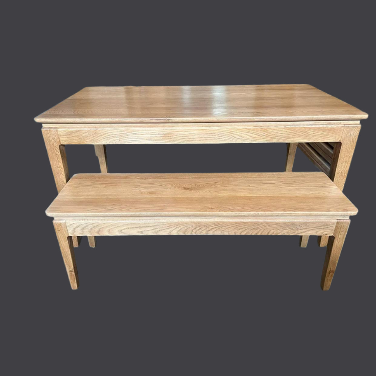 ELLA 3 PIECE BENCH DINING SET IN SOLID OAK 150CM