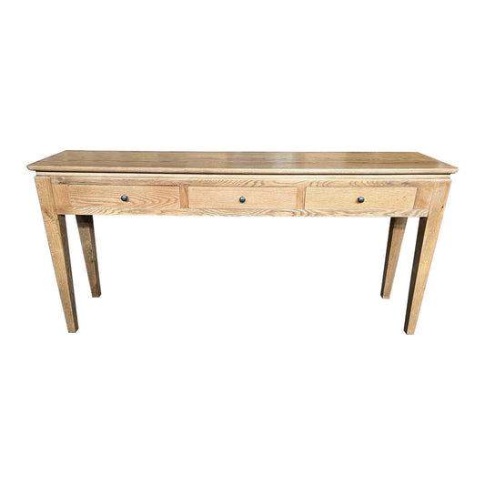 ELLA SOLID OAK 3 DRAWERS CONSOLE TABLE - MyChocolateWood