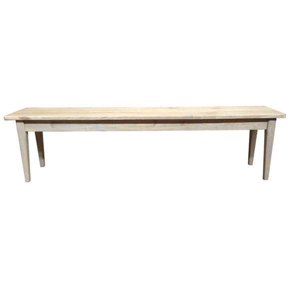 HAMPTON GREYWASHED OAK DINING BENCH 180CM - MyChocolateWood