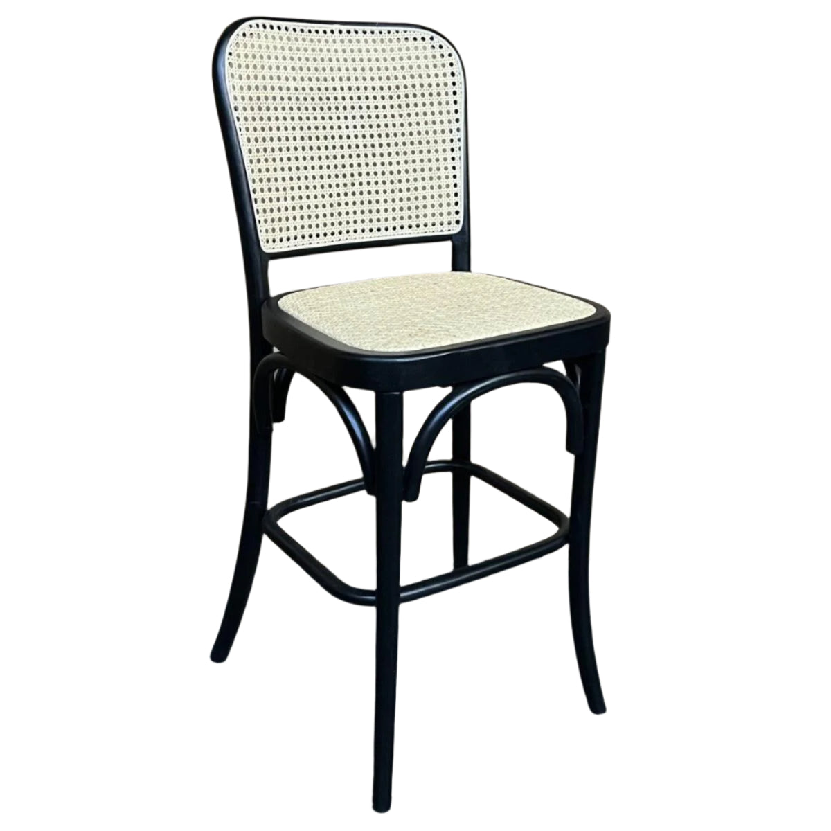 PHOENIX BAR STOOL BLACK BEECHWOOD FRAME/BLACK SEAT - MyChocolateWood