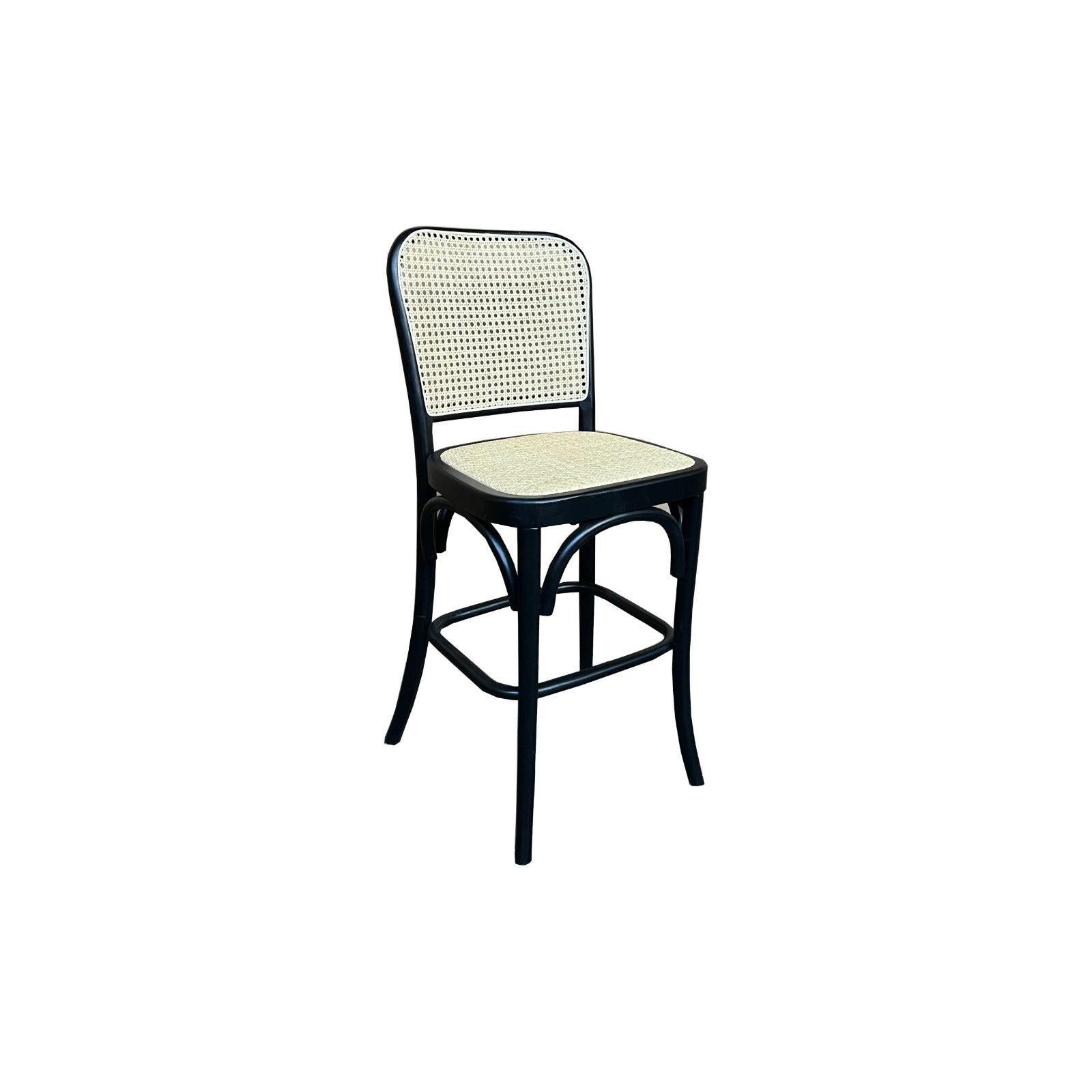 PHOENIX BAR STOOL BLACK BEECHWOOD FRAME/BLACK SEAT - MyChocolateWood