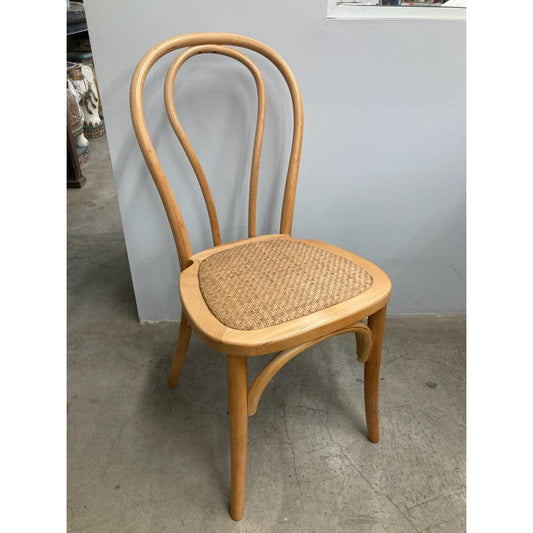 CRISTO STACKABLE NATURAL BENTWOOD DINING CHAIR WITH RATTAN SEAT - MyChocolateWood