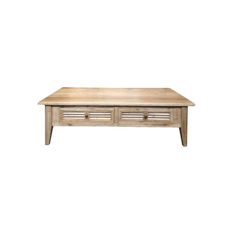 PALM BEACH 2 DRAWER COFFEE TABLE LOUVRE STYLE IN SOLID OAK