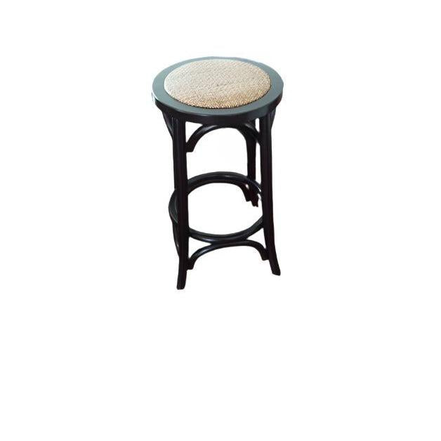 MELROSE OAK BAR STOOL IN BLACK 65CM HIGH - MyChocolateWood