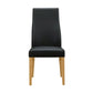 BOSTON TOP GRADE LEATHER DINING CHAIR BLACK/WHEAT LEGS