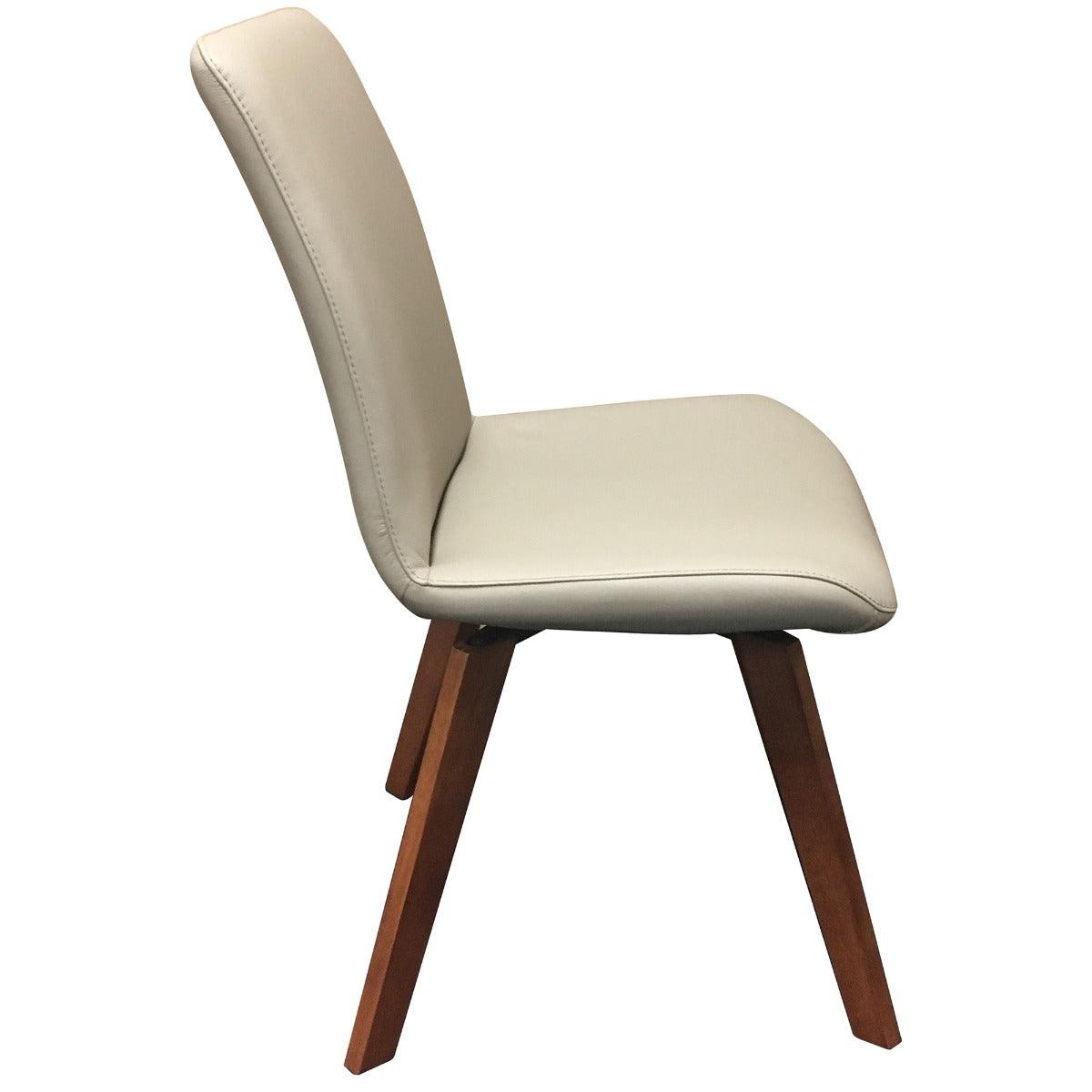 MILA TOP GRAIN LEATHER SWIVEL DINING CHAIR IN MOCHA/BLACKWOOD