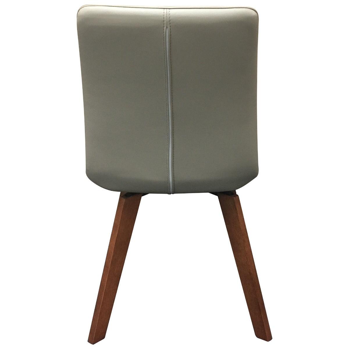 MILA TOP GRAIN LEATHER SWIVEL DINING CHAIR IN MOCHA/BLACKWOOD