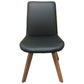 MILA TOP GRAIN LEATHER SWIVEL DINING CHAIR IN BLACK