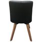 MILA TOP GRAIN LEATHER SWIVEL DINING CHAIR IN BLACK