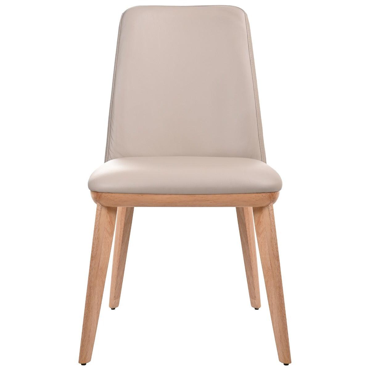 BENSON TOP GRAIN LEATHER DINING CHAIR IN LIGHT MOCHA