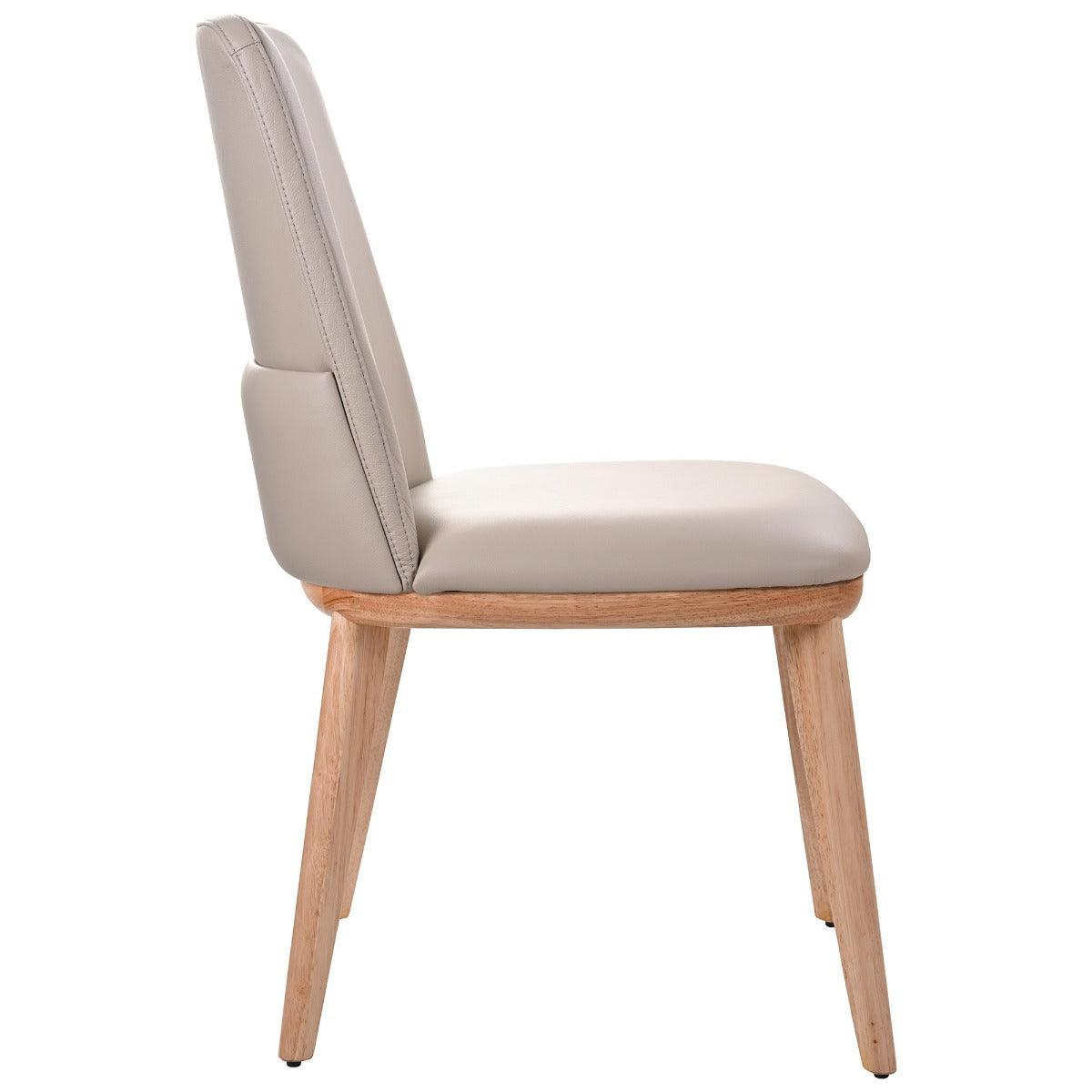 BENSON TOP GRAIN LEATHER DINING CHAIR IN LIGHT MOCHA