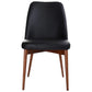 GLADIS TOP GRAIN LEATHER DINING CHAIR IN BLACK/BLACKWOOD - MyChocolateWood