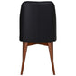 GLADIS TOP GRAIN LEATHER DINING CHAIR IN BLACK/BLACKWOOD - MyChocolateWood