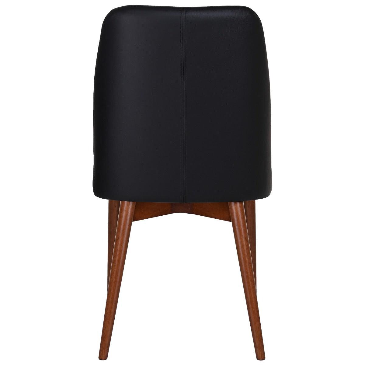 GLADIS TOP GRAIN LEATHER DINING CHAIR IN BLACK/BLACKWOOD - MyChocolateWood