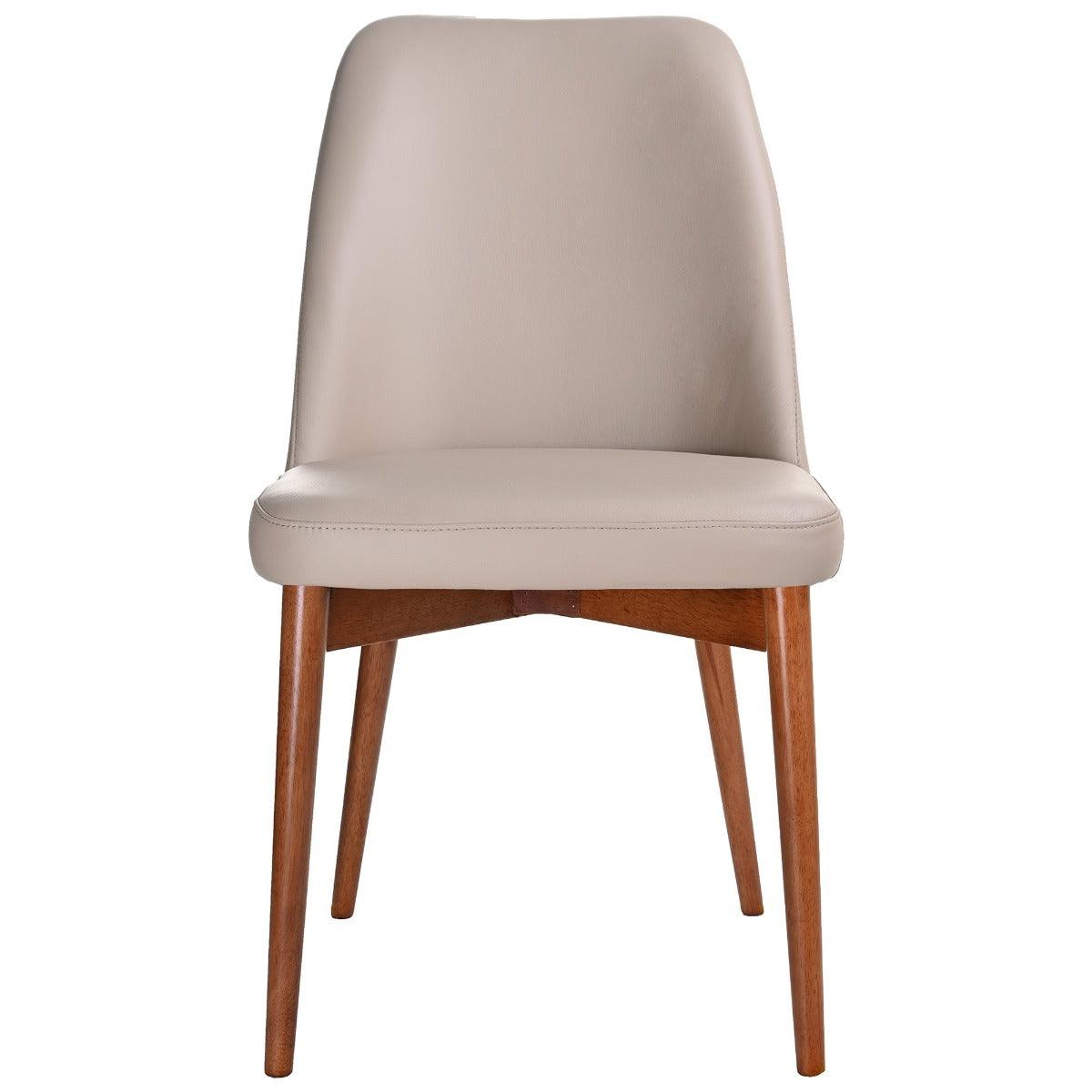 GLADIS TOP GRAIN LEATHER DINING CHAIR IN MOCHA/BLACKWOOD