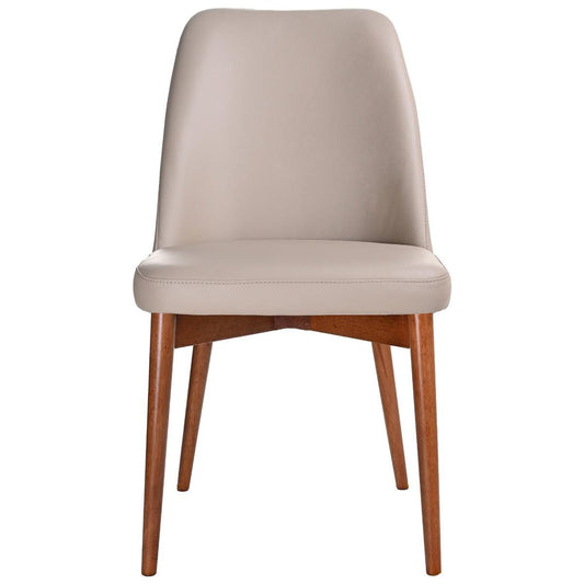 GLADIS TOP GRAIN LEATHER DINING CHAIR IN MOCHA/BLACKWOOD
