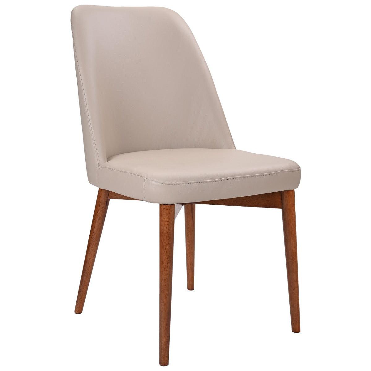 GLADIS TOP GRAIN LEATHER DINING CHAIR IN MOCHA/BLACKWOOD
