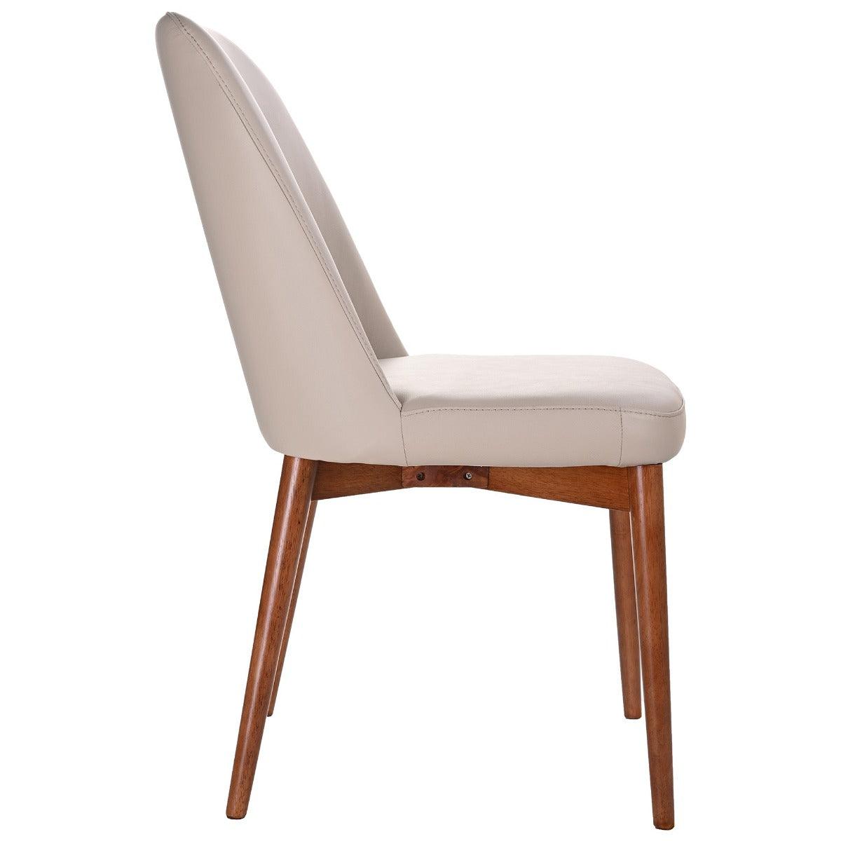 GLADIS TOP GRAIN LEATHER DINING CHAIR IN MOCHA/BLACKWOOD